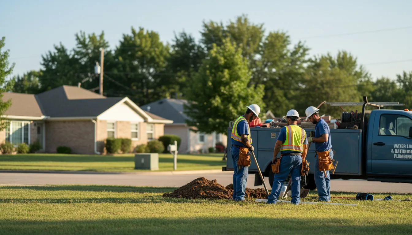 Residential water line and bathroom plumbing service in Lefors, TX